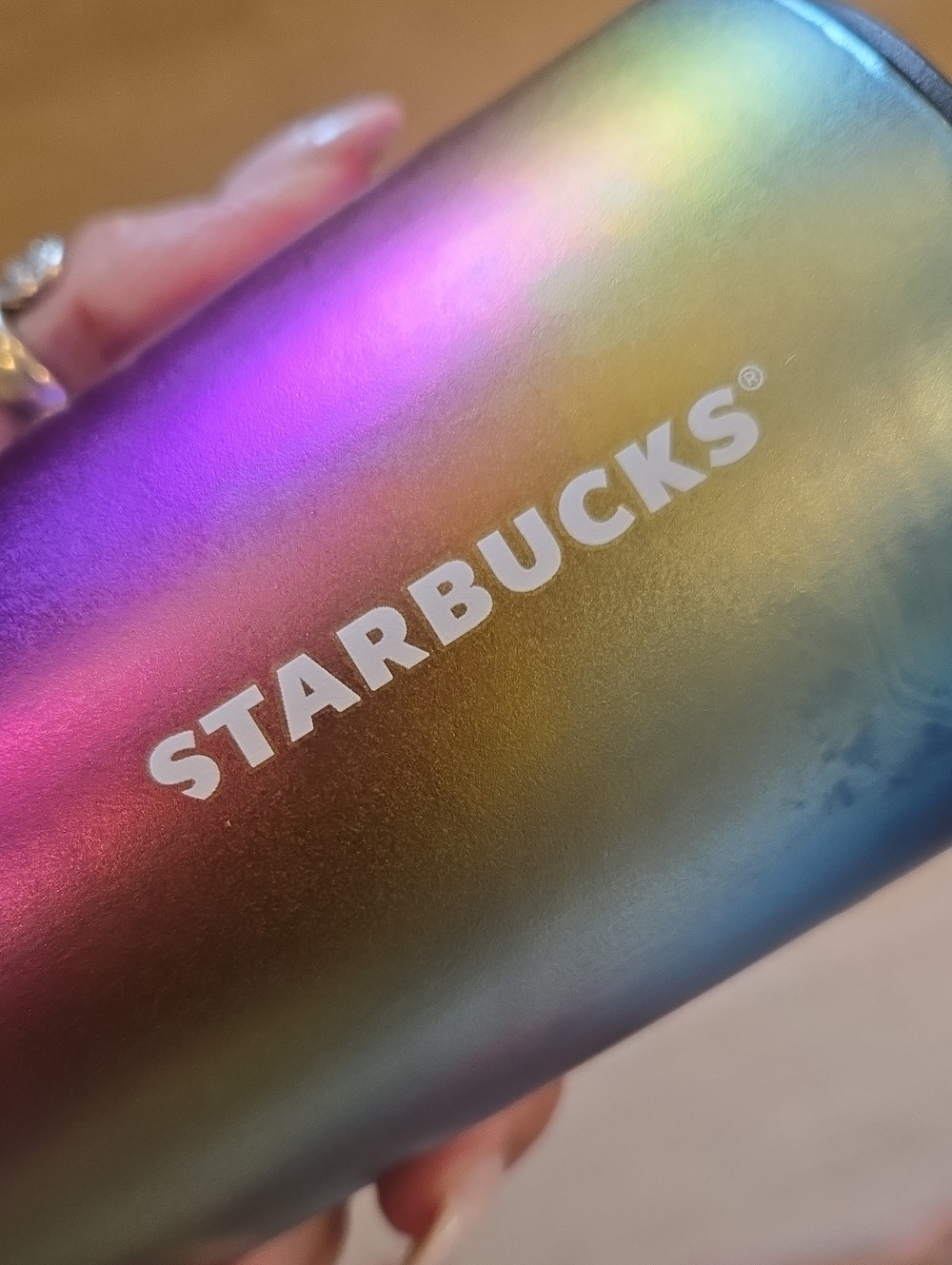 Starbuck's Iridescent Pastel Rainbow Travel Mug - Picture 2 of 7